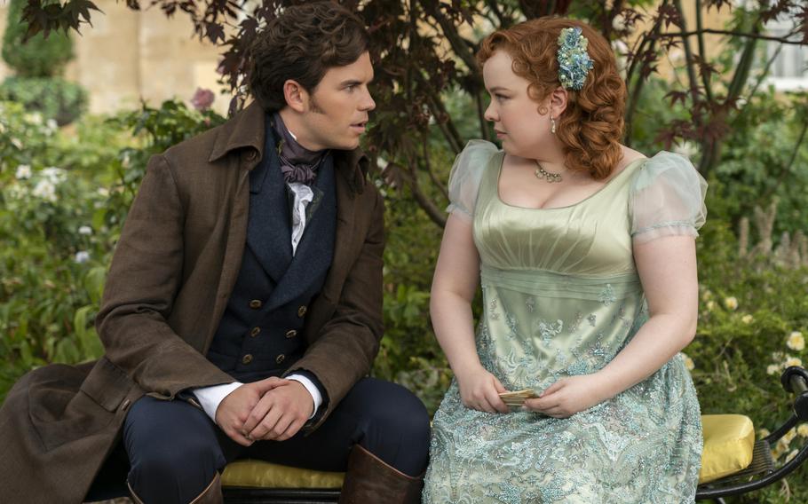 Luke Newton and Nicola Coughlan’s characters go from friends to lovers on Season 3 of “Bridgerton.”