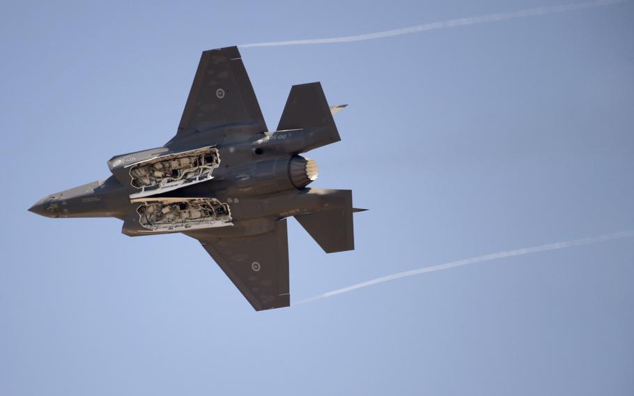 The F-35 Lightning II fighter jet.