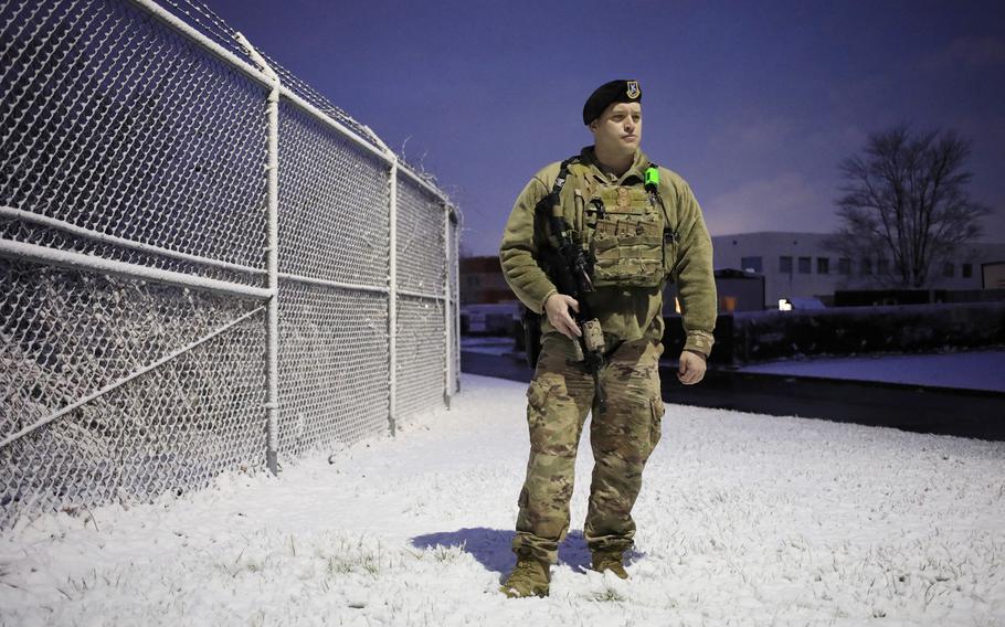 80p na                 Tech Sgt. Bryan Moody, a member of the Kentucky Air National Guard Security Forces, was part of an Air Force security forces team on the night of the Iranian attack. MUST CREDIT: Photo for The Washington Post by Luke Sharrett