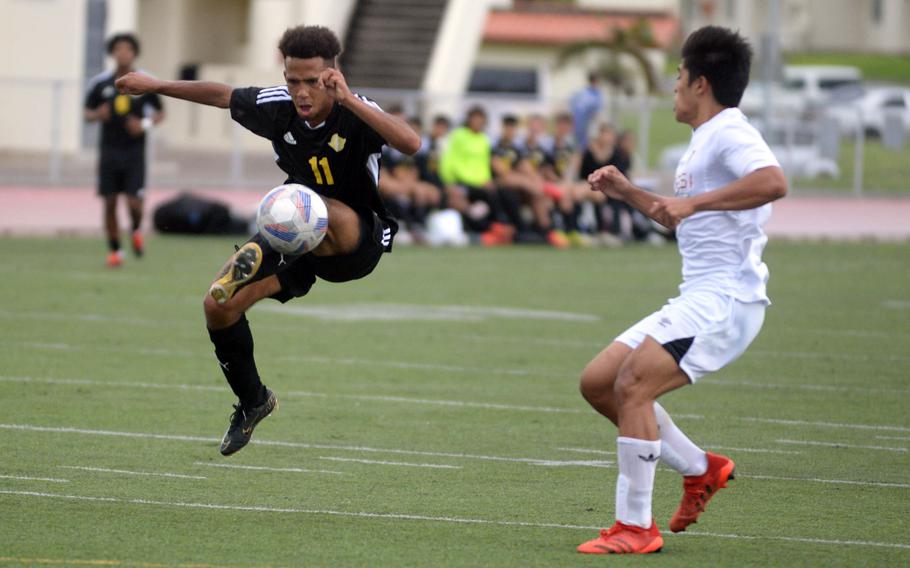 Yoshua Whipp and Kadena are going after their first Far East Division I boys soccer title since 2017; Jarin Ferido and Okinawa Christian are vying for their first D-II soccer title.