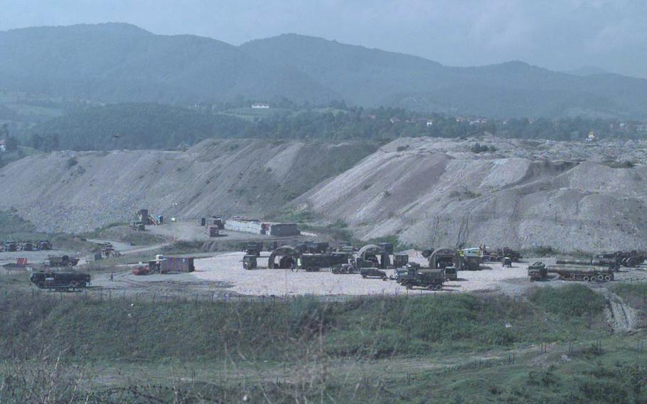 A view from “the rock.” Camp Bedrock makes it clear why the famous “Flintstones” cartoon series was the inspiration for the camp’s mail. This area is known as “Pebbles,” the motor-pool for the camp.