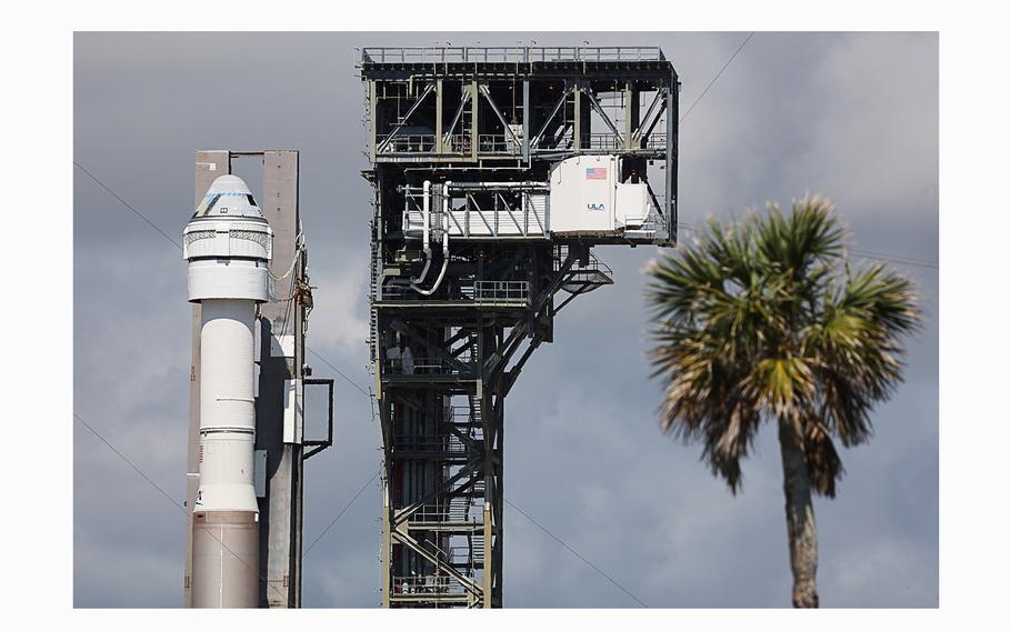 Starliner rolls out of the Vertical Integration Facility at the Cape Canaveral Space Force Station Space Launch Complex 41, on Saturday, May 4, 2024, in Cape Canaveral, Florida. 