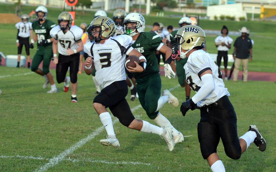 Bradley Miller runs with the ball.