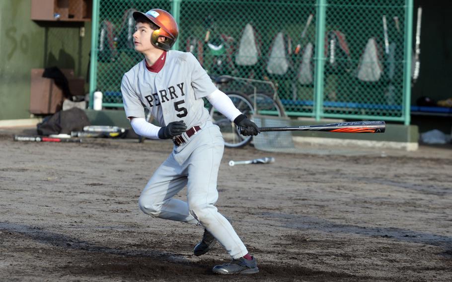 Sophomore outfielder Hiyoshi Oliver is one of a group of youngsters not new to baseball, whom new coach A.J. Edwrds hopes can step up and be more competitive this season.