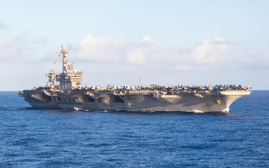 The USS Carl Vinson transits the Philippine Sea on Feb. 2, 2024.