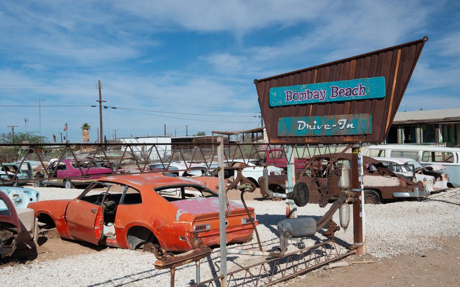 Bombay Beach Drive-In by Stefan Ashkenazy is seen in Bombay Beach, Calif., on Oct. 22, 2021. 