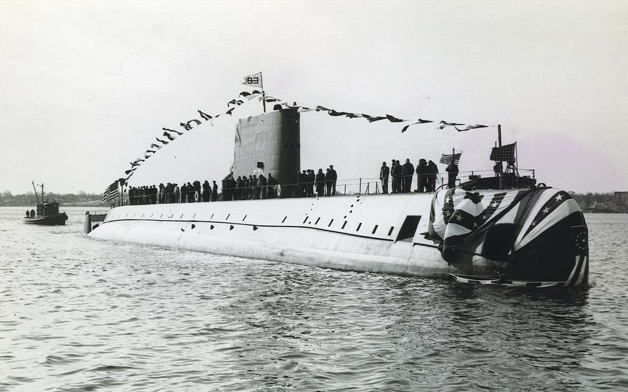 In this file photo taken Jan. 21, 1954, the nuclear-powered submarine USS Nautilus (SSN 571) is in the Thames River shortly after a christening ceremony.