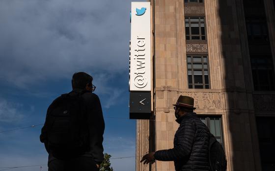 Twitter headquarters in San Francisco on Oct. 28, 2022. MUST CREDIT: Photo for The Washington Post by Amy Osborne