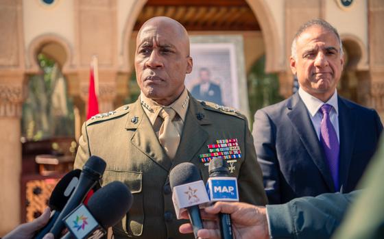 Gen. Michael Langley, head of U.S. Africa Command, during a Feb. 20-21, 2024 visit to Morocco. Langley said in March 7 testimony before the Senate Armed Services Committee that Russia and China have made inroads in a number of African countries.