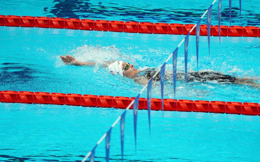 Army Sgt. 1st Class Elizabeth Marks competes in the 200-meter individual medley during the Paralympics at Tokyo Aquatics Centre, Thursday, Aug. 26, 2021.