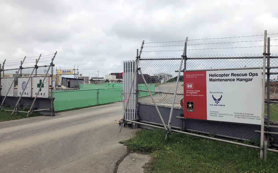 A 500-pound unexploded bomb was found at this construction site on Kadena Air Base, Okinawa, Tuesday, April 23, 2024.