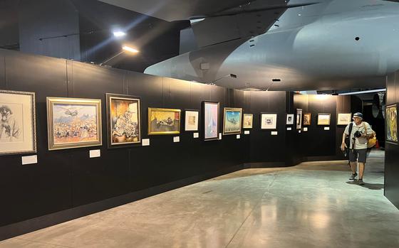 The traveling exhibit from the National Museum of the Marine Corps is titled “Honor, Courage, Commitment: Marine Corps Art, 1975-2018.”