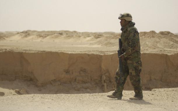Hed: Querying the quarries, 2003

Near Karbala, Iraq, Mar. 30, 2003: PFC Cory Willis inspects a series of rock quarries near Karbala. Forces from the 1st Battalion, 15th Infantry spent a day fighting Iraqi armored forces hiding in the quarries.

Read the story on the 1st Bn, 15th Inf. here.
https://www.stripes.com/news/2003-04-03/for-3rd-id-a-needed-break-in-the-war-1905930.html1

META TAGS: Operation Iraqi Freedom; Wars on Terror; U.S. Army; 