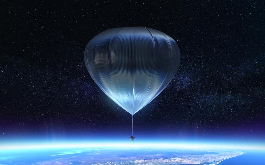 Rendering of the Space Perspective Spaceship Neptune balloon capsule with its updated design as of July 2022. 