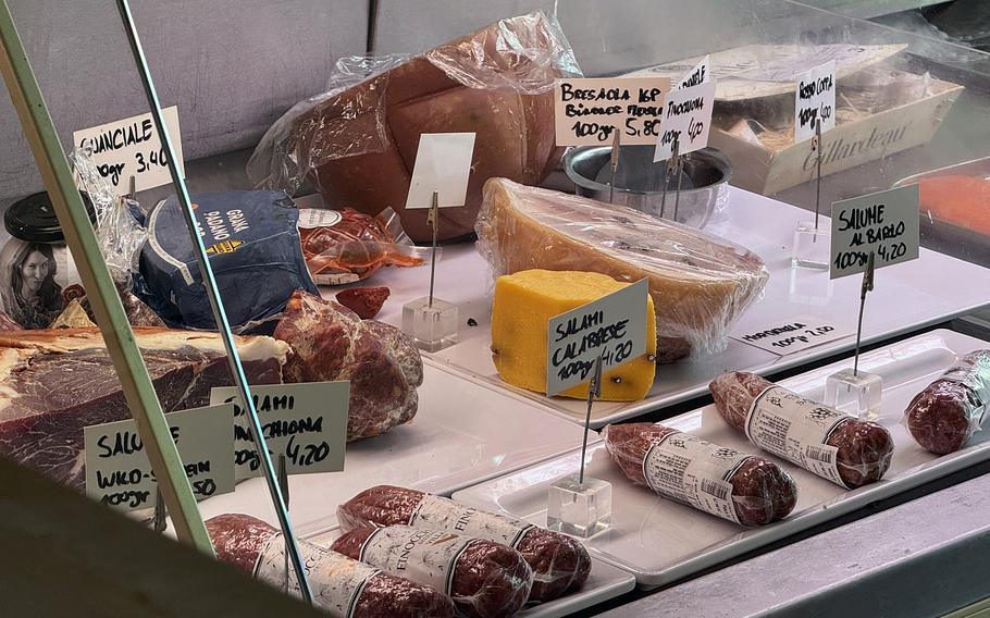 The old butcher counter still does good business, now stocked with cured meats, cheeses and other take-home temptations at Vicino in Kaiserslautern.