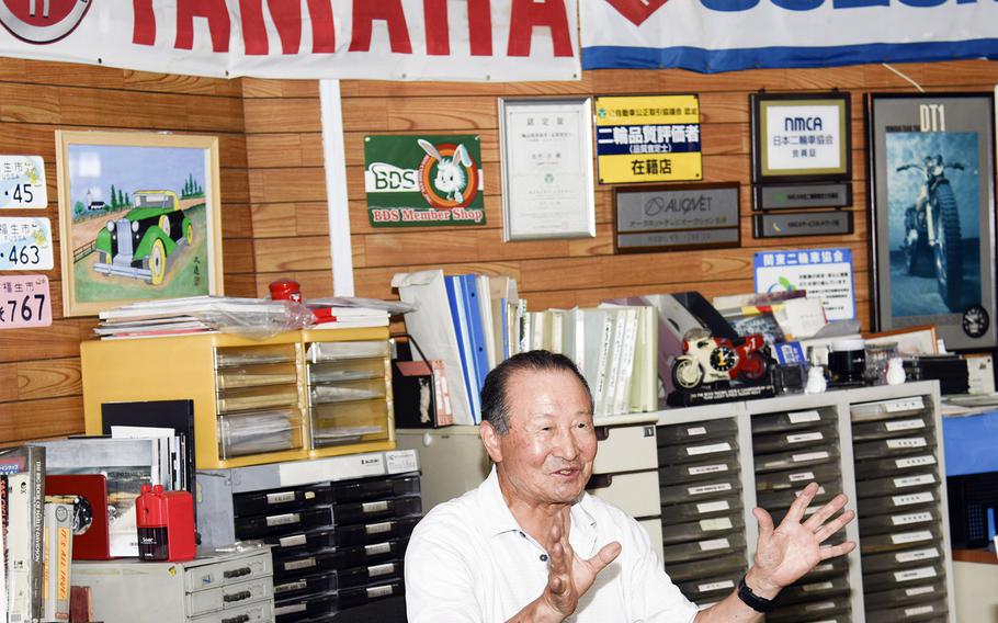Sho Satake said he opened Bike Land Keisho in 1970 after selling motorcycles for years at nearby Yokota Air Base, Japan.