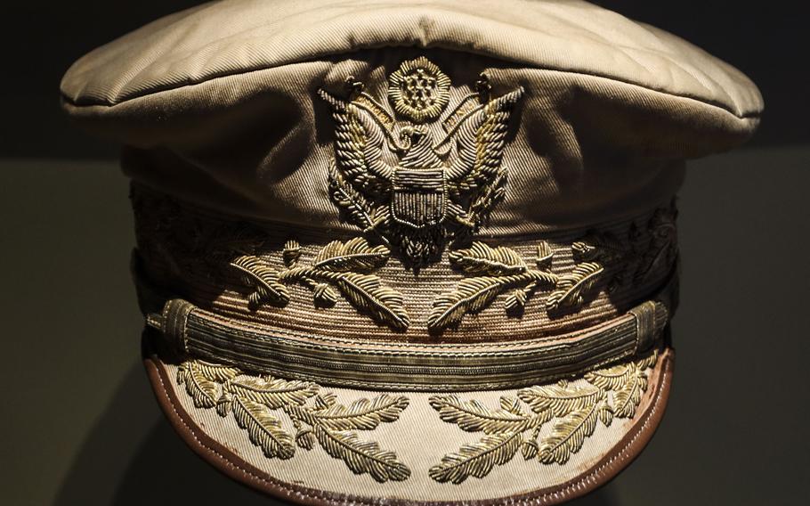 This "unofficial general officer's summer service cap" at the National Museum of the United States Army was bought by Gen. Douglas MacArthur from the Vanguard Insignia Co. of New York.