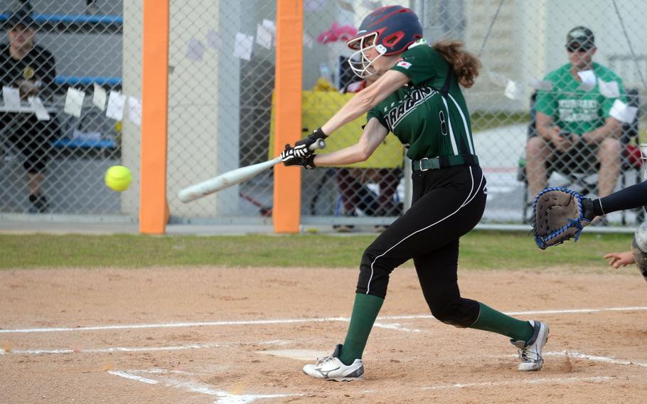 Cadence Vandentop hits the ball.