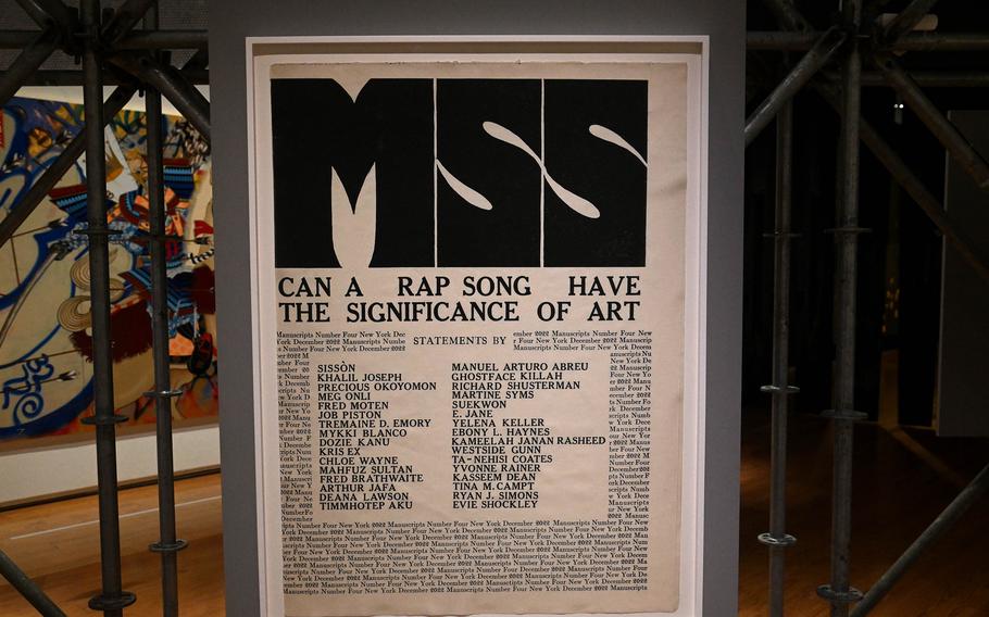 A good question is asked on Shirt’s work “Don’t Talk To Me About No Significance Of Art.” The exhibit “The Culture: Hip Hop and Contemporary Art in the 21st Century” at the Schirn in Frankfurt, Germany, answers the question with a "yes," although music does not play a big part in the show.