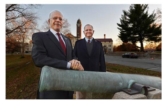 George Pettigrew, left, and Brigadier General Bryan Wampler have teamed up together on the Frontier Museum of the U.S. Army Foundation with plans to open a world-class museum by 2027 on the grounds of Fort Leavenworth.