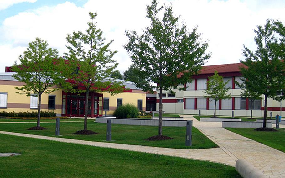 Vilseck High School at Rose Barracks, Vilseck, Germany. Children of military contractors were denied enrollment at Vilseck and other Defense Department schools in Germany, some days before school began, because of overcrowding.