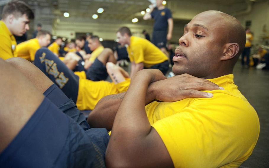 This is the third year sailors are participating in a once-per-year physical fitness assessment, which the Navy required to cut down on the risk of spreading COVID-19.