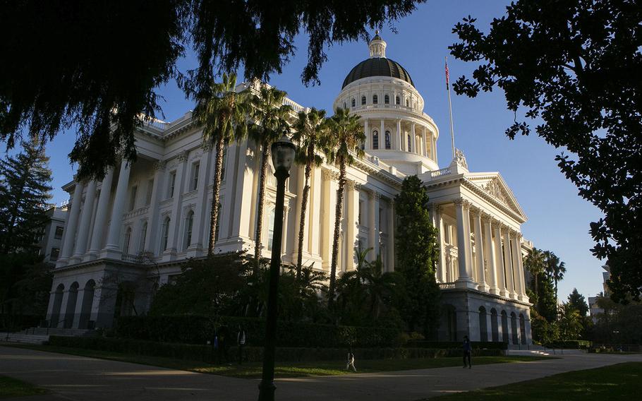 The California State Capitol building as seen on Nov. 11, 2021, in Sacramento, California. 