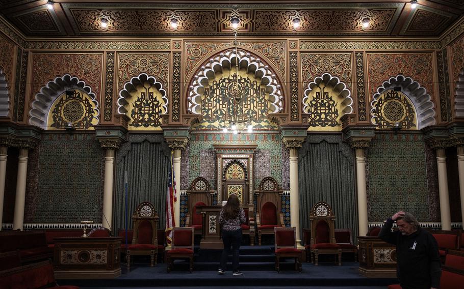 A view inside Oriental Hall at the Masonic Temple in Philadelphia. 