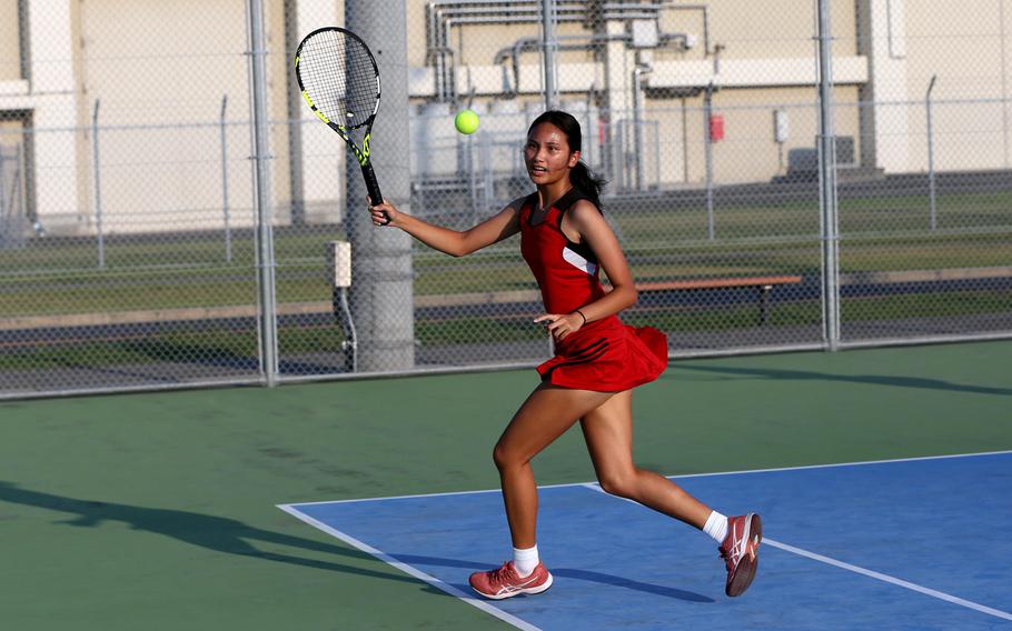 Gabriella Valesco gets set to hit.