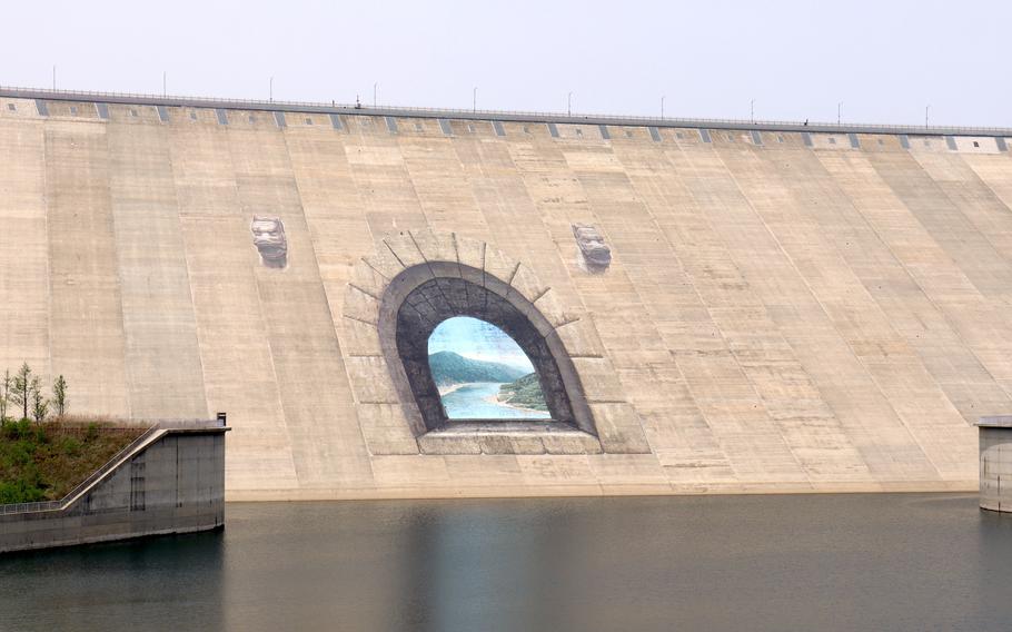 The Peace Dam on the North Han River in Hwacheon county, South Korea, is pictured on May 2, 2023. It's roughly seven miles from the North Korean border.