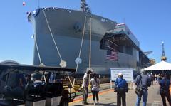Expeditionary sea base USNS John L. Canley (ESB-6) at its christening ceremony at the General Dynamics NASSCO shipyard in San Diego, Calif., June 25, 2022.