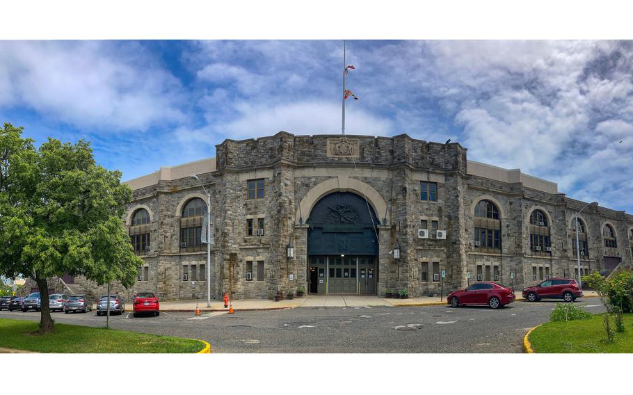 Exterior of the 5th Regiment Armory on May 25, 2022, in Baltimore.