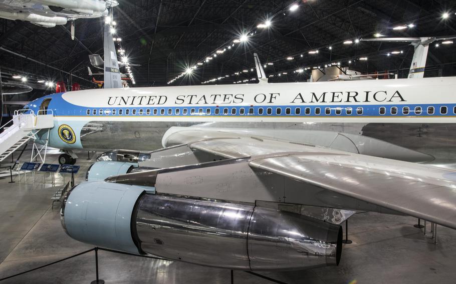 A National Museum of the U.S. Air Force historian took time Wednesday, Feb. 22, 2023, to highlight museum artifacts associated with Jimmy Carter. The biggest one, of course, is a Boeing VC-137C in the museum’s Presidential Gallery, the first jet aircraft built specifically for use by presidents.