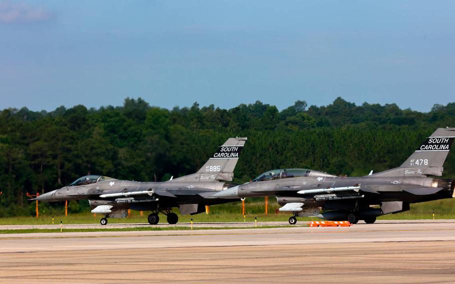 The 169th Fighter Wing of the South Carolina Air National Guard is temporarily stationed at the Columbia Metropolitan Airport while renovations take place at their home at McEntire Joint National Guard Base.