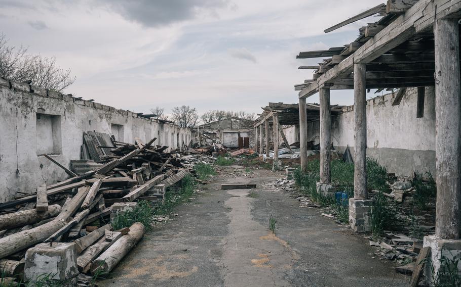 Andriy Puryk’s destroyed farm. 