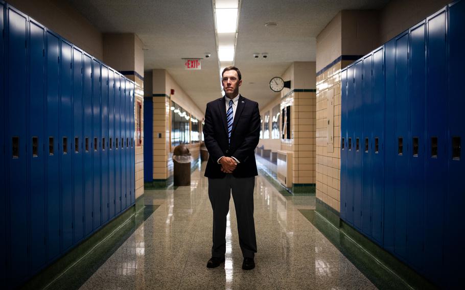 Cormac Lynn, schools superintendent of Nouvel Catholic Central School in Saginaw, Mich. Police officers forced their way into Nouvel Catholic following a fake active shooter call.