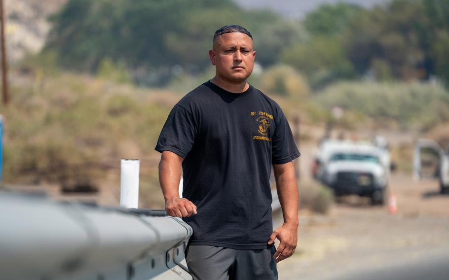 Stephen Lara poses along a Nevada highway where law enforcement seized nearly $87,000 from him in February — without alleging any crimes.