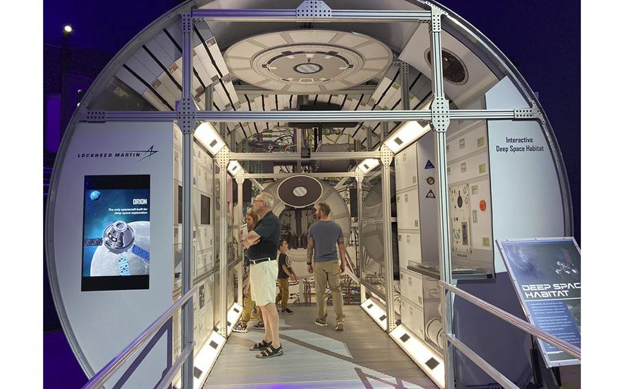 Visitors can walk through Lockheed Martin&apos;s full-scale mock-up of a habitat orbiting the moon, at Kennedy Space Center Visitor Complex.