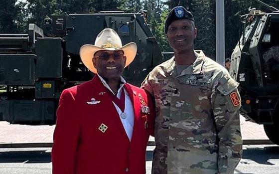 Lt. Col. Herman Bernard West III, right, was relieved of his command of 1st Battalion, 94th Field Artillery Regiment at Joint Base Lewis-McChord  last month for “loss of confidence,” the Army said. West is a nephew of retired Army Lt. Col. Allen B. West, left, who served as a Republican congressman from Florida from 2011 until 2013 and later as chairman of the Texas Republican Party in 2020-2021.