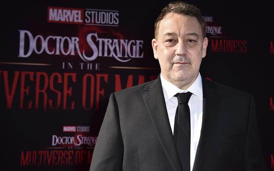 Director Sam Raimi arrives at the Los Angeles premiere of "Doctor Strange in the Multiverse of Madness," on Monday, May 2, 2022 at El Capitan Theatre. 