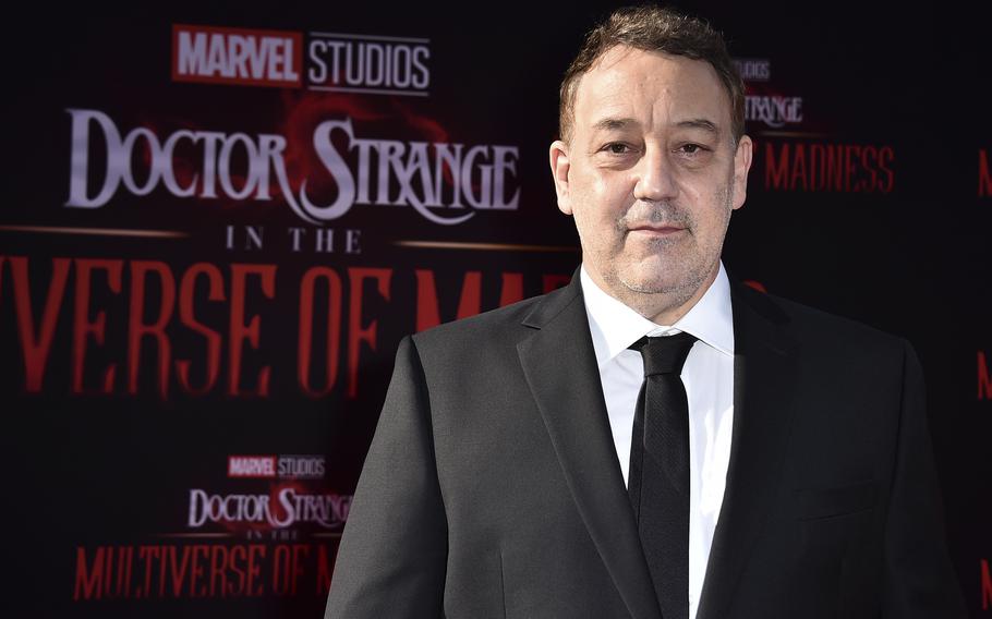 Director Sam Raimi arrives at the Los Angeles premiere of “Doctor Strange in the Multiverse of Madness,” on Monday, May 2, 2022 at El Capitan Theatre. 