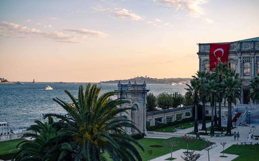 Courtyard view at Ciragan Palace Kempinski Istanbul. 