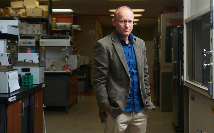 Alex Sigal, virologist, in a laboratory at the African Health Research Institute (AHRI) in Durban, South Africa, on Dec. 15.