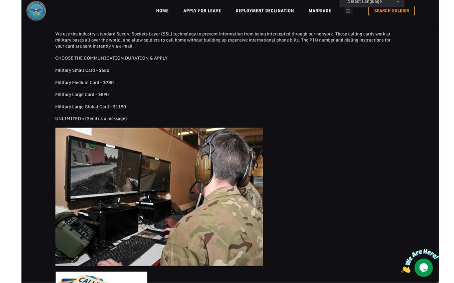 A page from a website that mimicked those from military organizations was one of several made by scammers looking to dupe the military community, a report by the cybersecurity firm Lookout, Inc. said.
