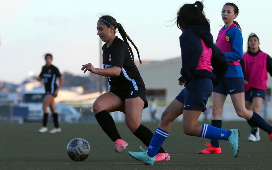 Rachel Vite dribbles.