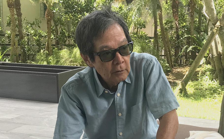 Japanese manga artist Susumu Higa talked about his upcoming English-language manga release, "Okinawa," at the Hyatt Regency in Naha, Okinawa, Japan, on July 20, 2023.