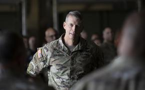 U.S. Army Gen. Daniel R. Hokanson, Chief of the National Guard Bureau, engages with Airmen during an all-call at Muñiz Air National Guard Base, Carolina, Puerto Rico, Feb. 5, 2023. During the general's visit, wing leadership presented Hokanson with the organization's mission sets, capabilities, future projects and a tour of the installation’s facilities. (U.S. Air National Guard photo by Master Sgt. Rafael D. Rosa)