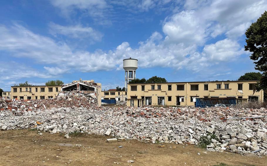 Old family housing at the Army garrison in Vicenza, Italy, is getting demolished to make way for hundreds of modern family homes. 