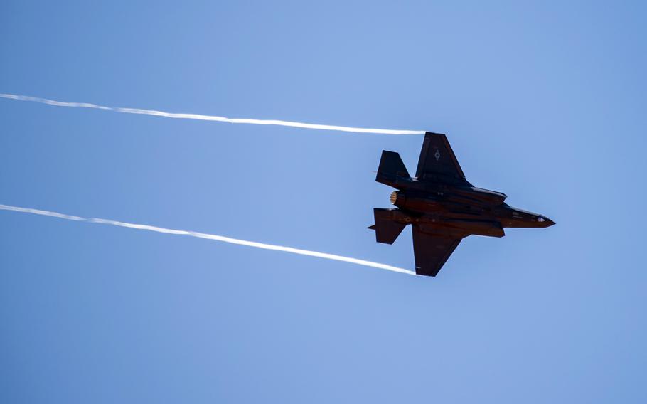 A U.S. Air Force F-35A Lightning II performs during the Paris Air Show.
