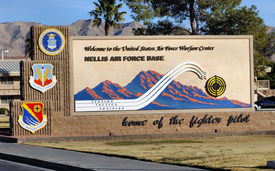 Nellis Air Force Base is located approximately eight miles northeast of Las Vegas.